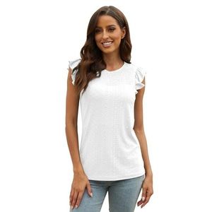Short Sleeve Ruffle V Neck T Shirt